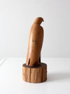vintage hand-carved wood eagle sculpture ca 1978