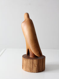 vintage hand-carved wood eagle sculpture ca 1978