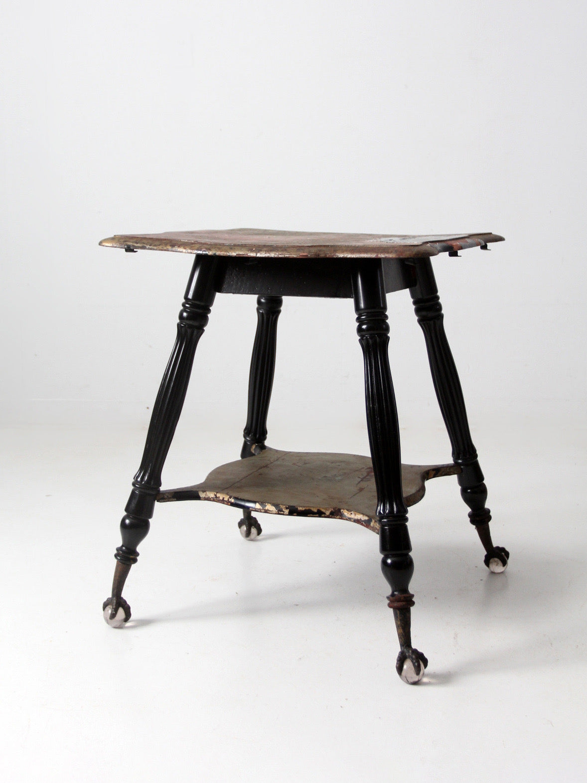 antique Victorian glass ball claw foot table