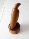 vintage hand-carved wood eagle sculpture ca 1978