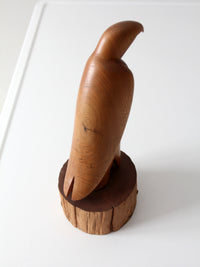 vintage hand-carved wood eagle sculpture ca 1978