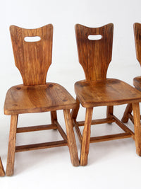1940s American rustic oak dining chairs | set of six