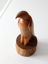 vintage hand-carved wood eagle sculpture ca 1978