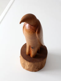 vintage hand-carved wood eagle sculpture ca 1978