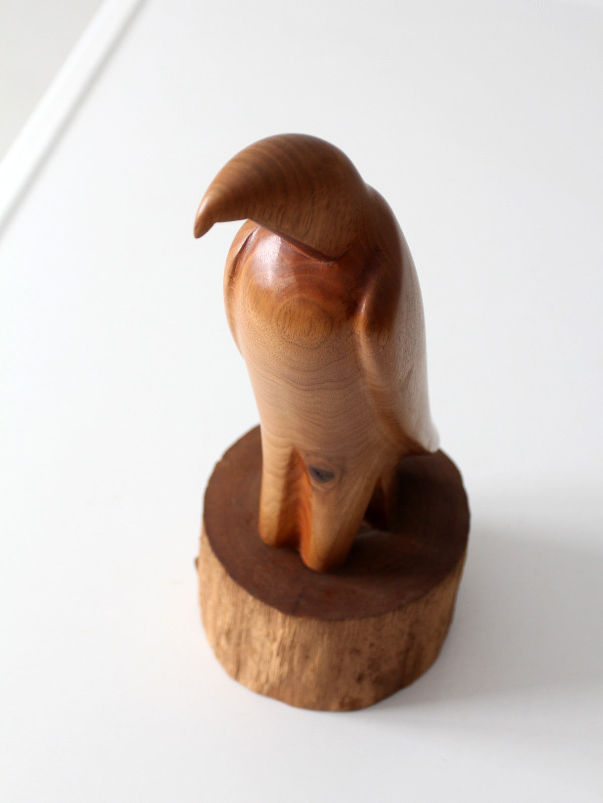 vintage hand-carved wood eagle sculpture ca 1978