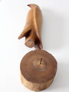 vintage hand-carved wood eagle sculpture ca 1978