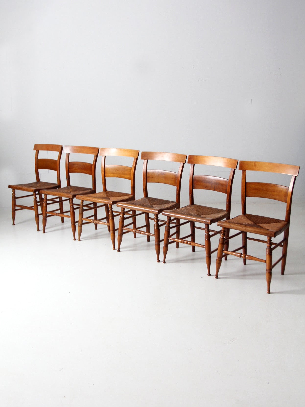antique rush seat chairs set of 6