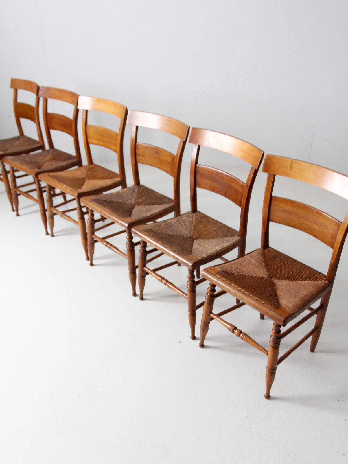 antique rush seat chairs set of 6
