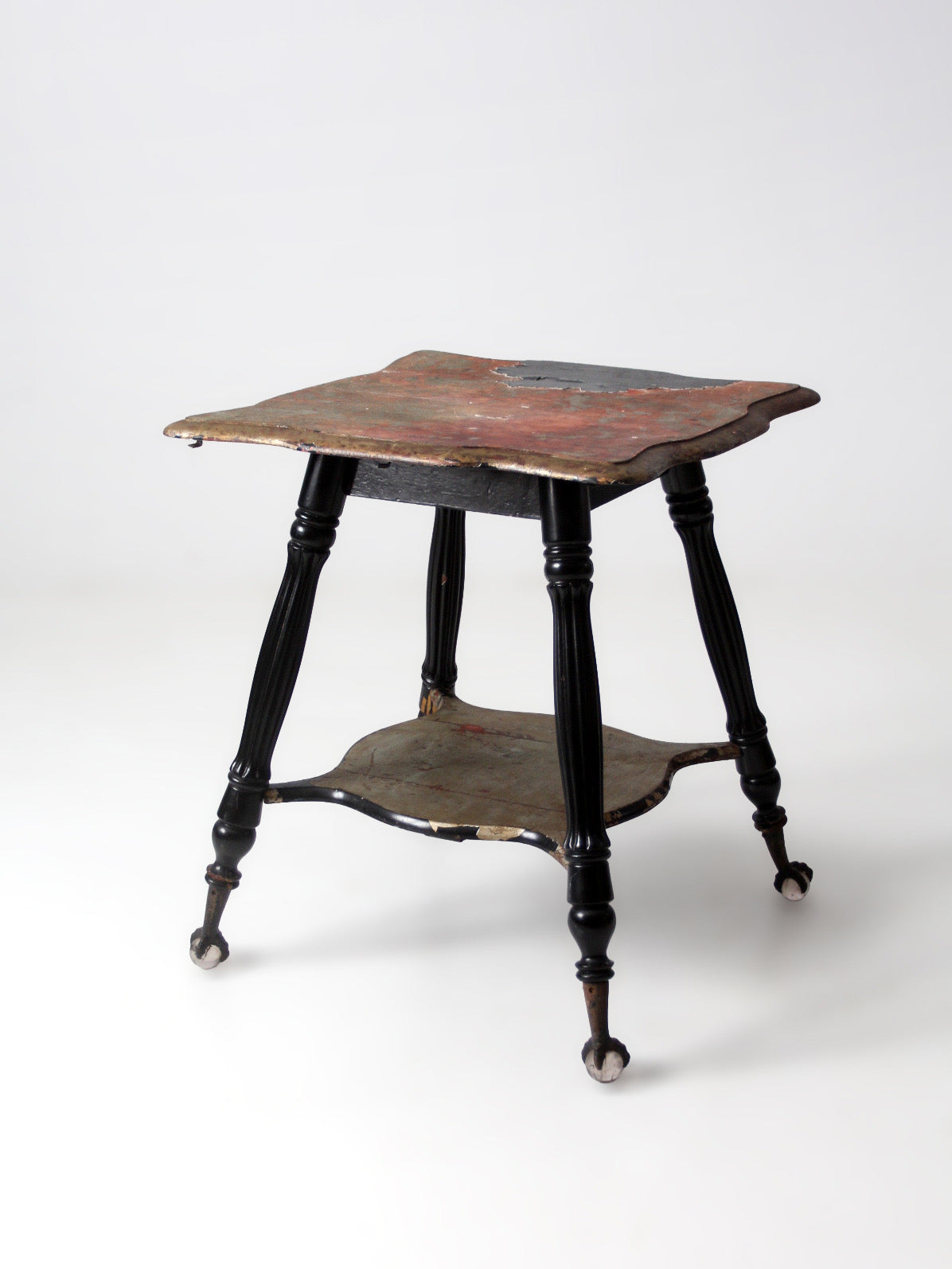 antique Victorian glass ball claw foot table