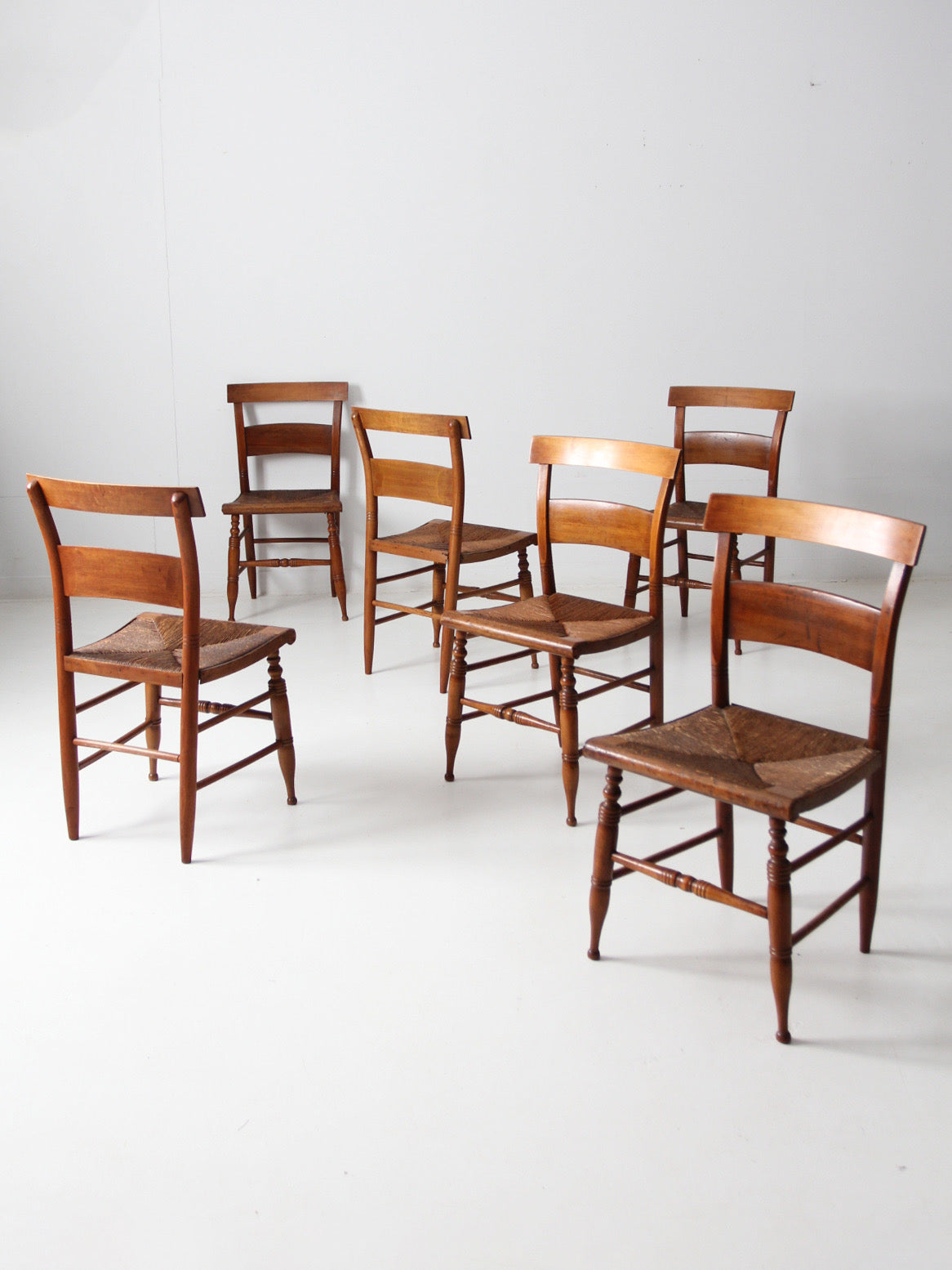 antique rush seat chairs set of 6