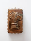 vintage copper mold, sheath of wheat design