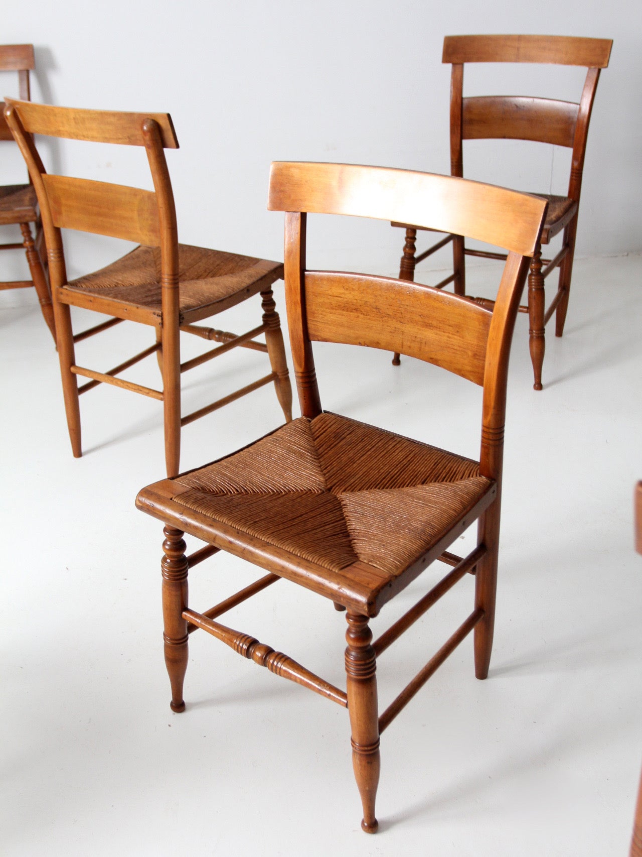 antique rush seat chairs set of 6
