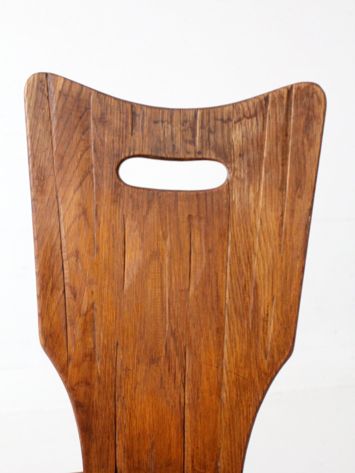 1940s American rustic oak dining chairs | set of six