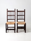 antique rush seat chairs pair