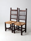 antique rush seat chairs pair