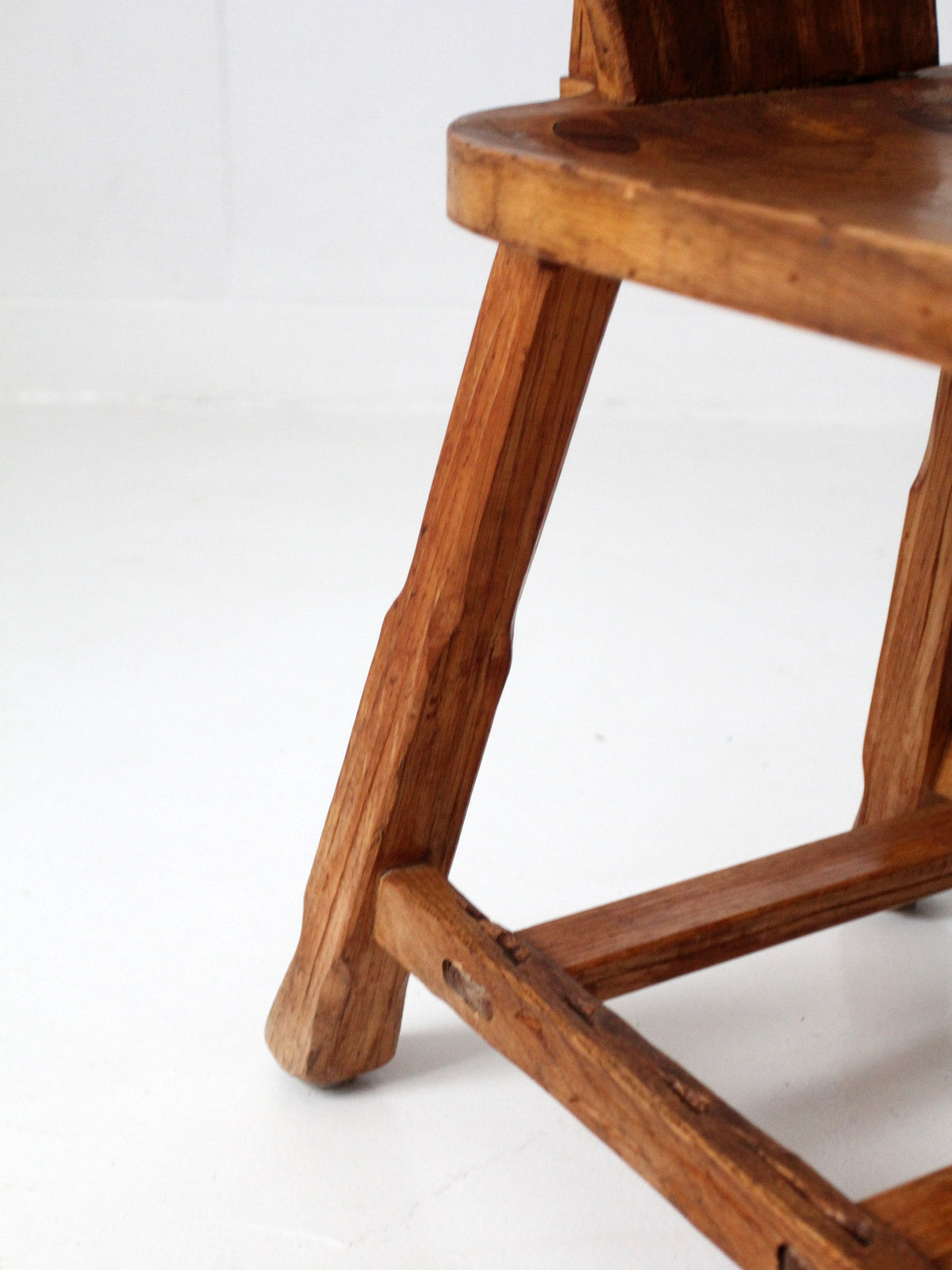 1940s American rustic oak dining chairs | set of six