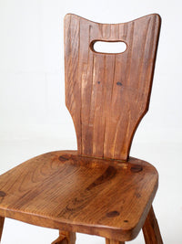 1940s American rustic oak dining chairs | set of six