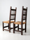antique rush seat chairs pair