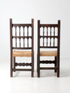 antique rush seat chairs pair