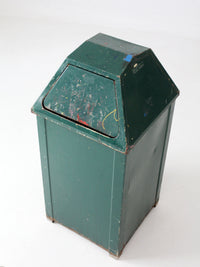vintage industrial metal trash can