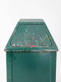vintage industrial metal trash can