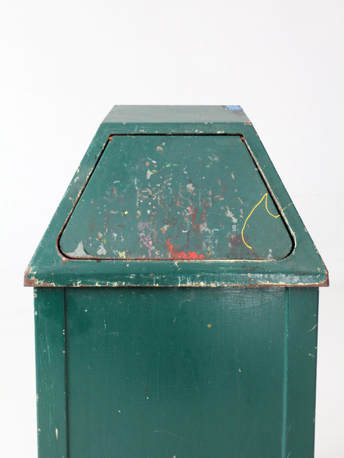 vintage industrial metal trash can