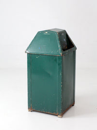 vintage industrial metal trash can