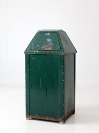 vintage industrial metal trash can