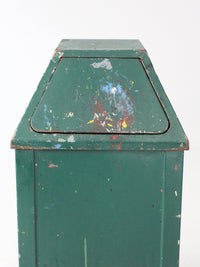vintage industrial metal trash can