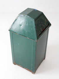 vintage industrial metal trash can