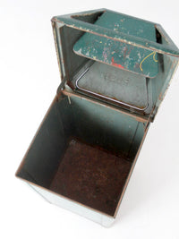 vintage industrial metal trash can