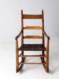 1860's antique splint weave seat rocking chair