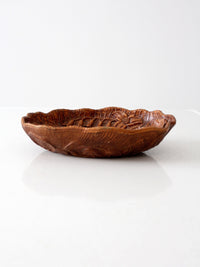 vintage floral cast wood decorative  bowl
