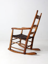 1860's antique splint weave seat rocking chair