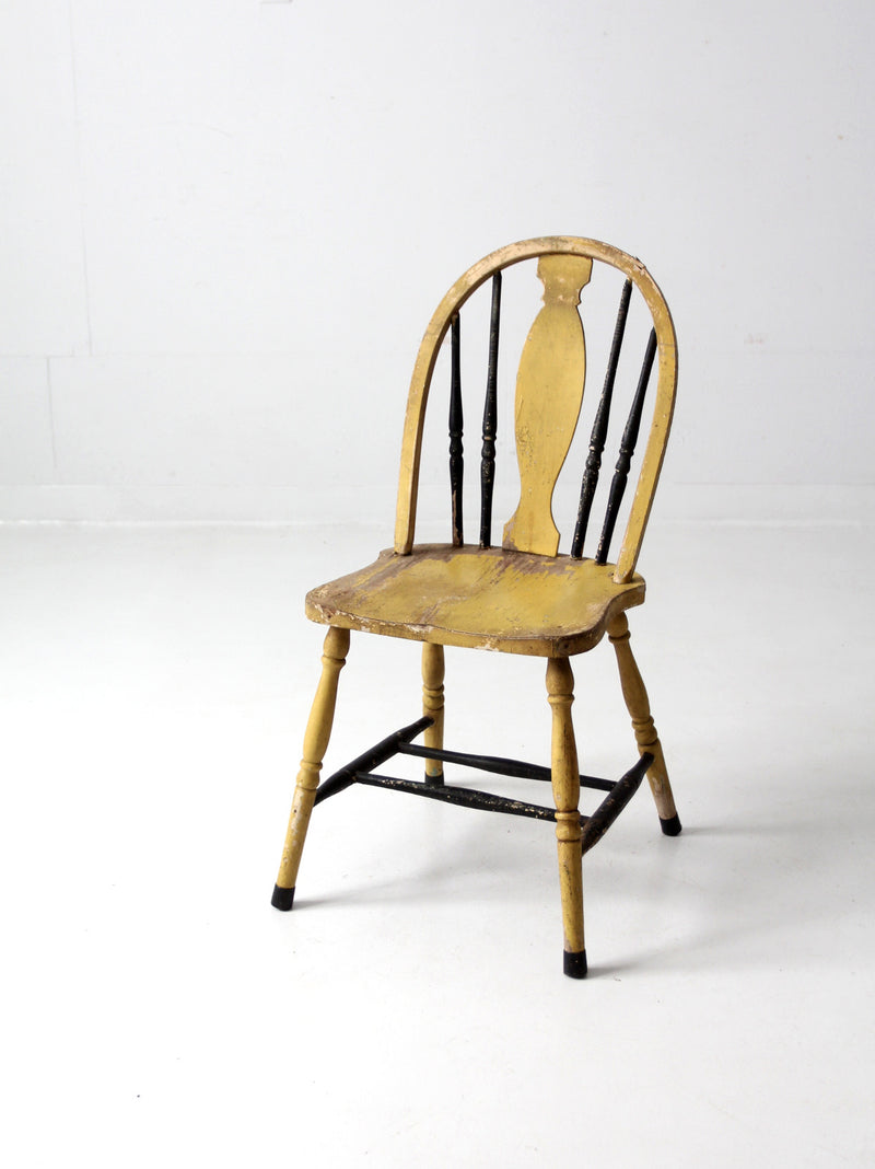 antique painted Windsor splat back chair