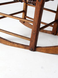 1860's antique splint weave seat rocking chair