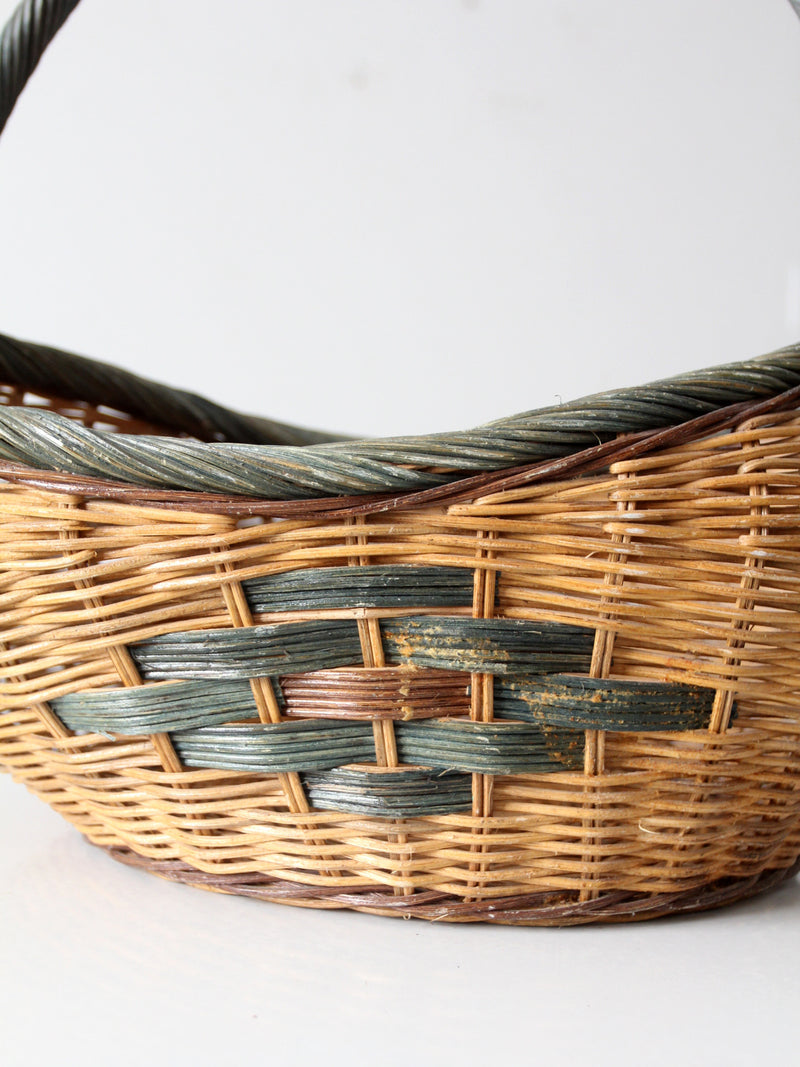 vintage wicker gathering basket