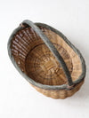vintage wicker gathering basket