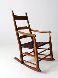 1860's antique splint weave seat rocking chair