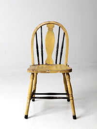 antique painted Windsor splat back side chair