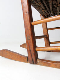 1860's antique splint weave seat rocking chair