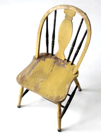 antique painted Windsor splat back side chair