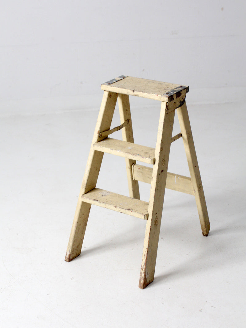 vintage painted wooden step ladder