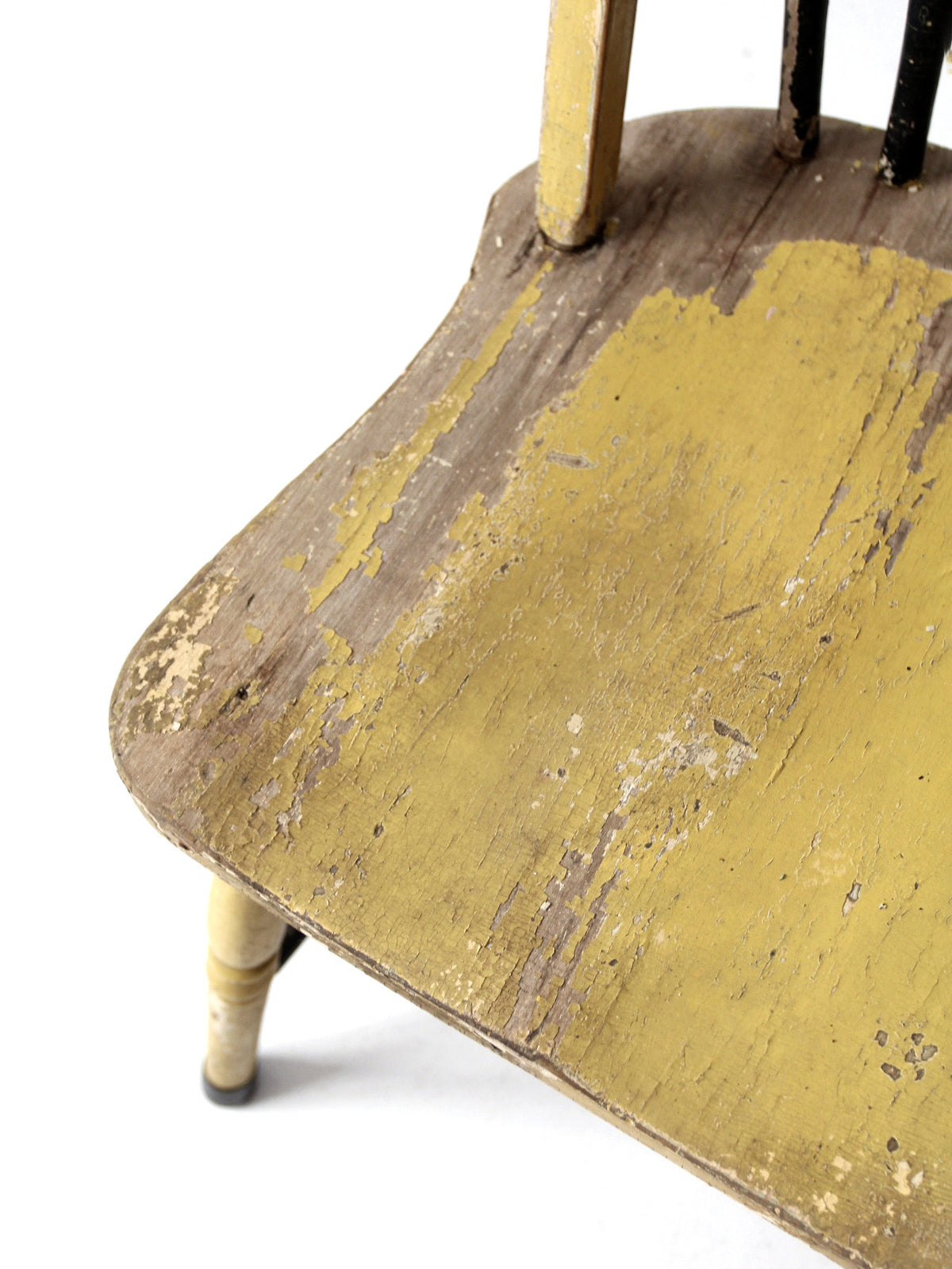 antique painted Windsor splat back side chair