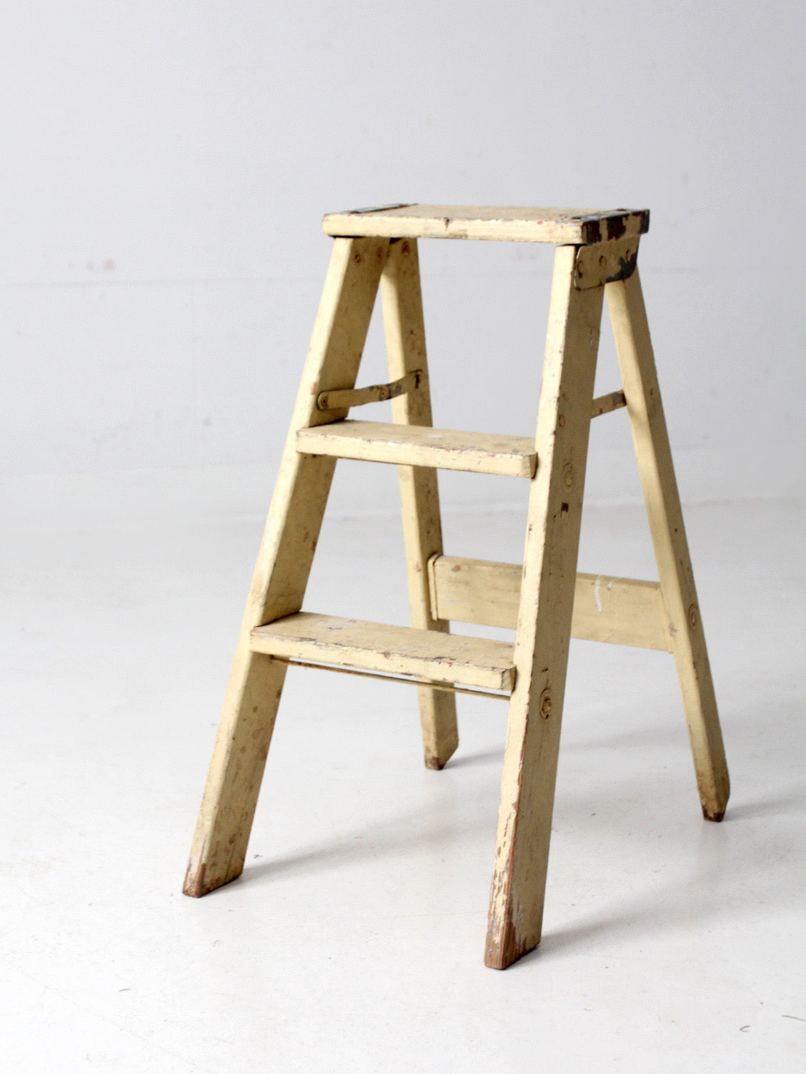 vintage painted wooden step ladder