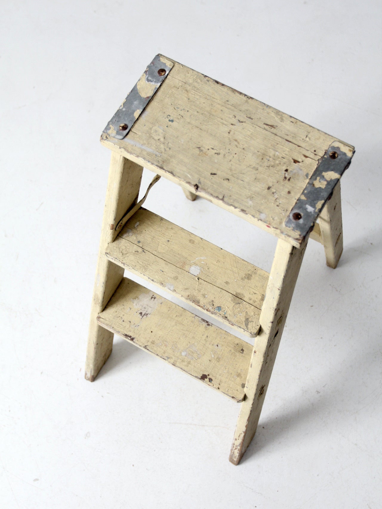 アンティーク雑貨 ladder vintage painted wooden step ladder – 86 Vintage