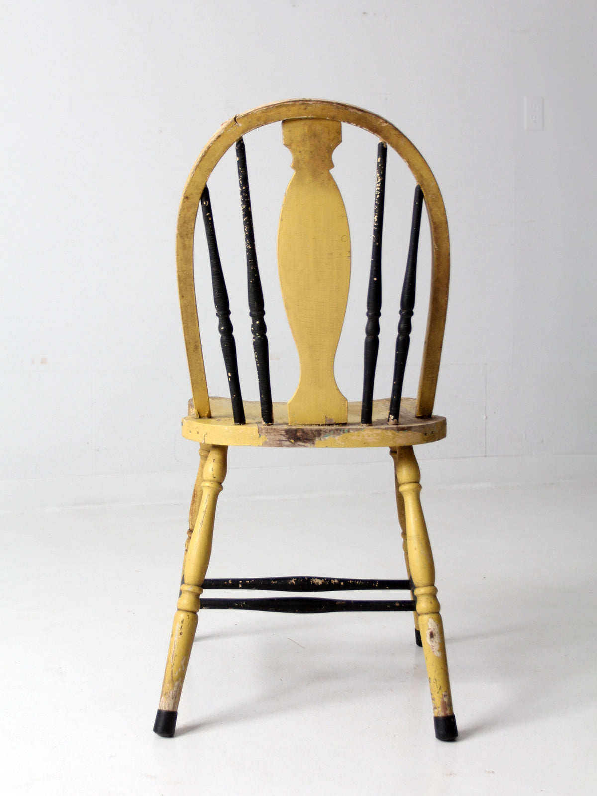 antique painted Windsor splat back side chair