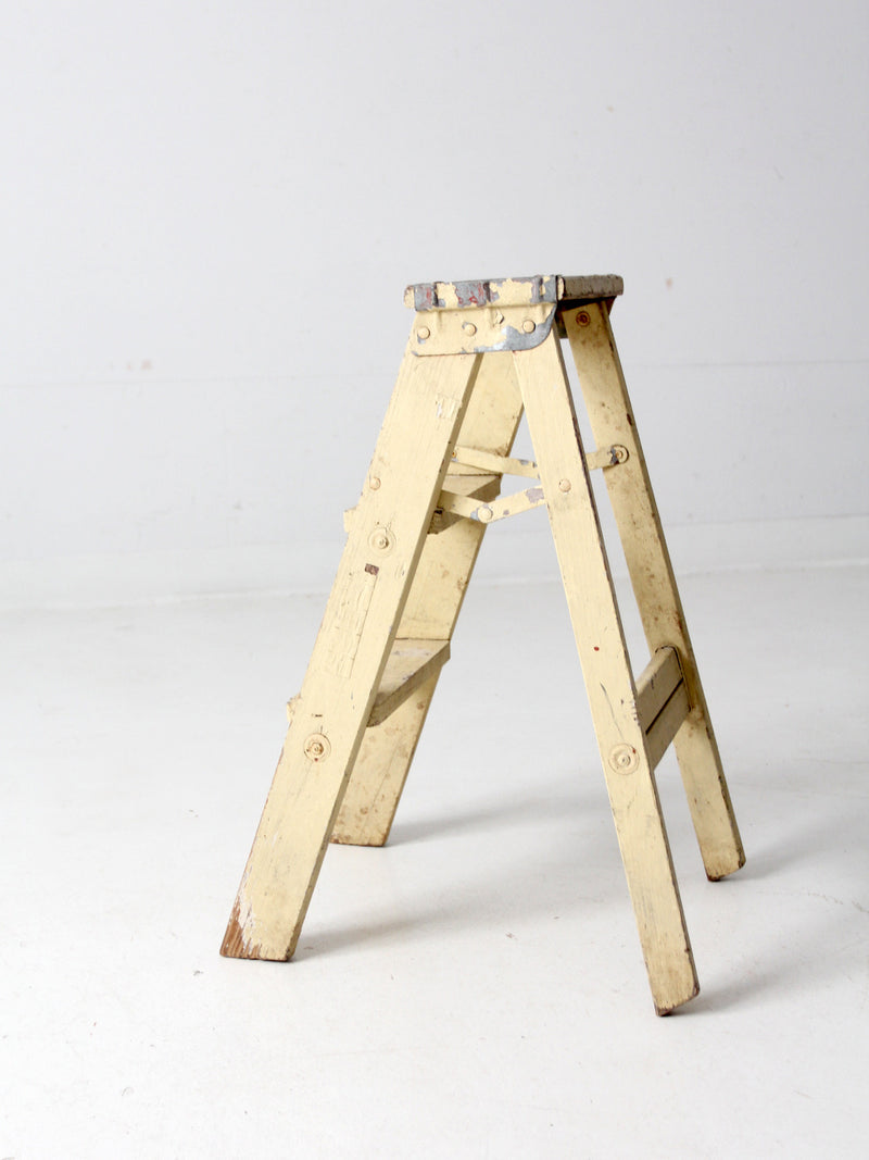 vintage painted wooden step ladder