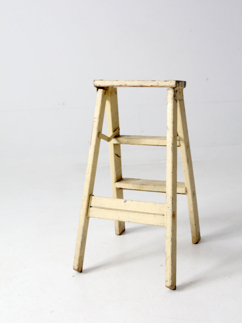 vintage painted wooden step ladder