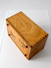 mid-century Woodpecker Woodware rooster bread box & canister set